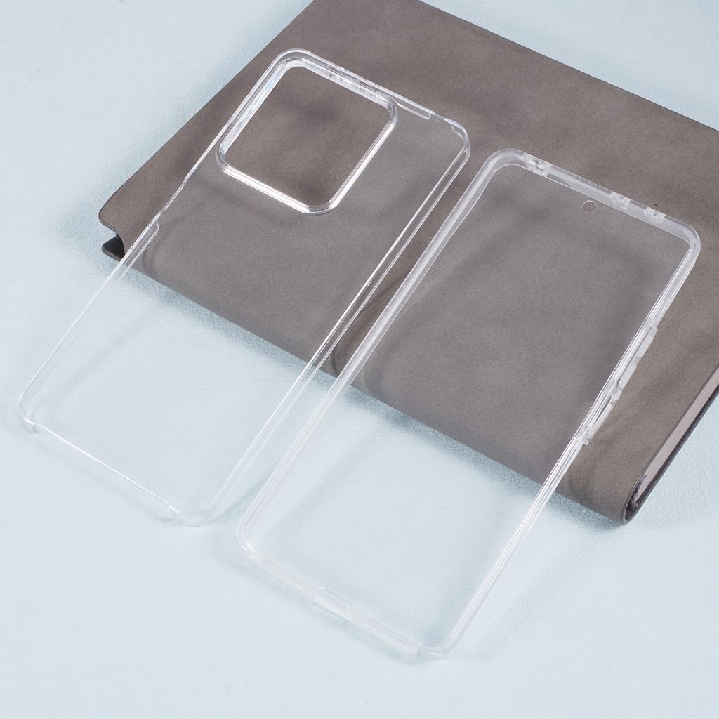 Für Xiaomi Redmi Note 13 5G Klare Handyhülle Acryl+TPU 360-Grad Vollabdeckung Hülle mit PET-Schutzfolie