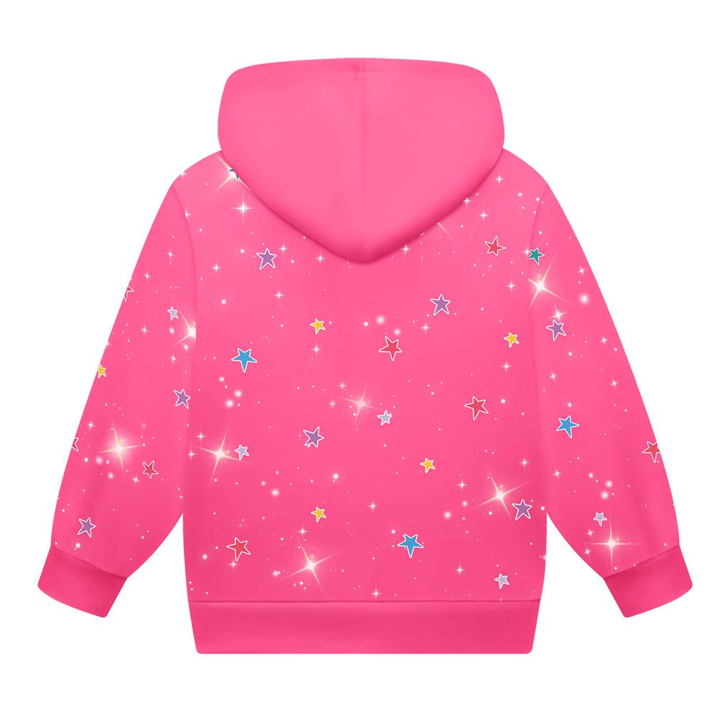 Girls Hoodie 3D Cartoon Jacket Sweatshirt Music Zip Hooded Long Sleeve Tops