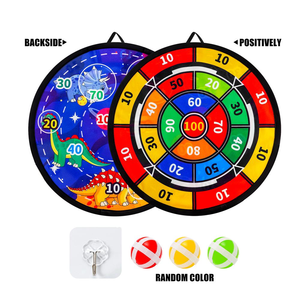 Children's double-sided dartboard featuring sticky balls and darts indoor/outdoor sports fun play party games playthings