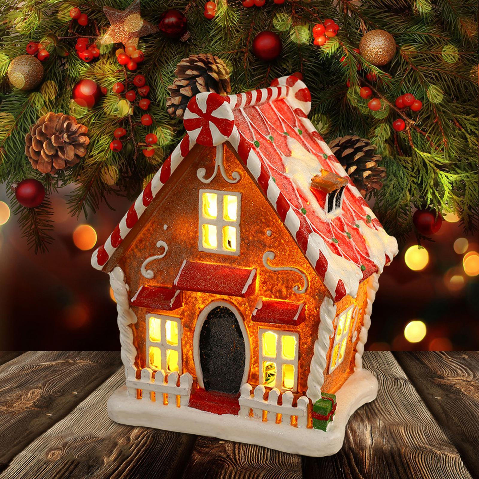 

Lighted Xmas Village House LED Christmas Miniature Houses for Living Room
