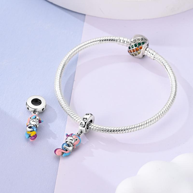 Charms Plata Dreamy And Colorful Exclusive Beast Pendants Fit Original Bracelets Charms For Women Jewelry Making Gifts