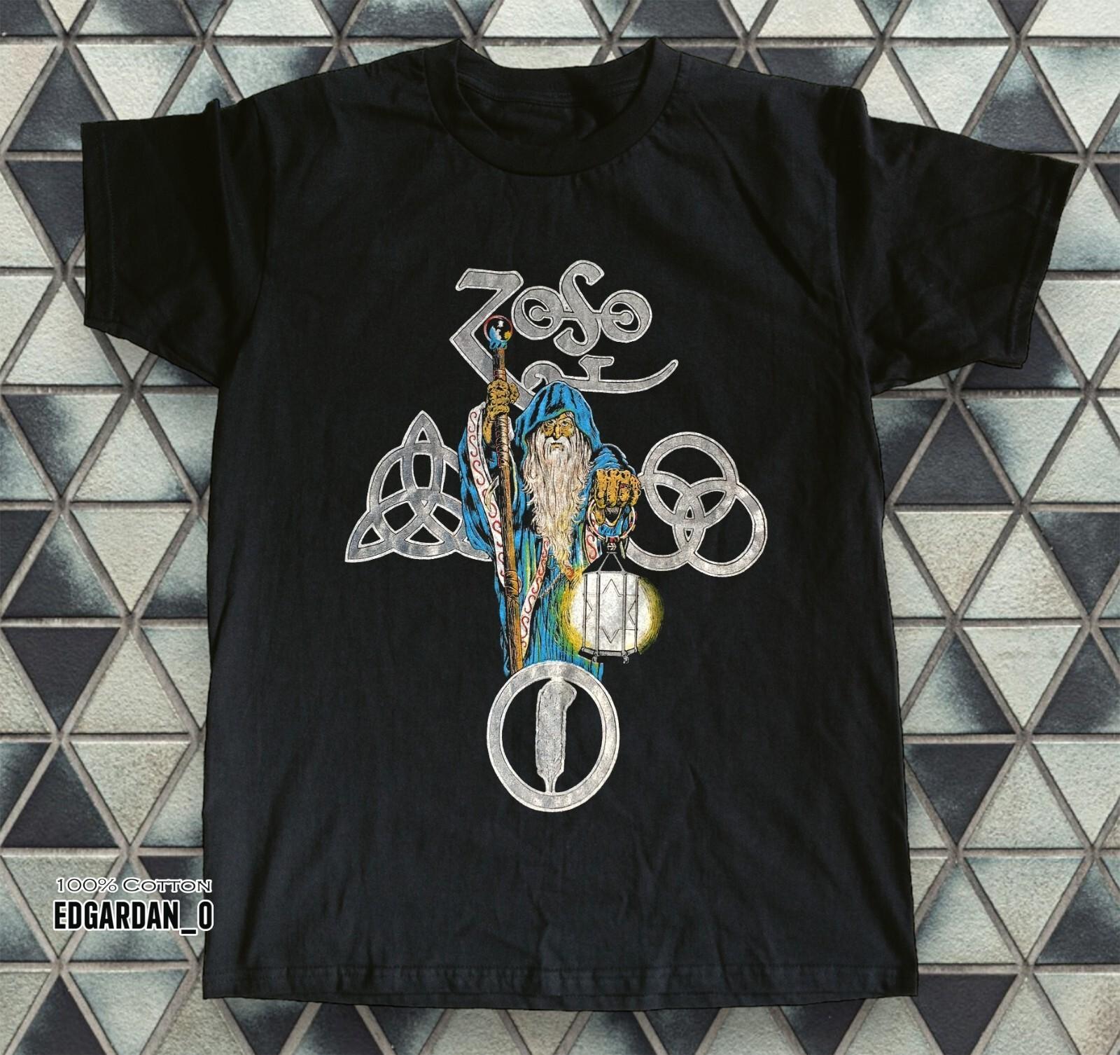 Led Zeppelin Zoso The Hermit Wizard Black Unisex T-shirt Size S-5XL M