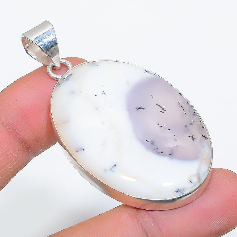 

Dendrite Opal Gemstone Handmade 925 Sterling Silver Jewelry Pendant 2.21 SU-9959
