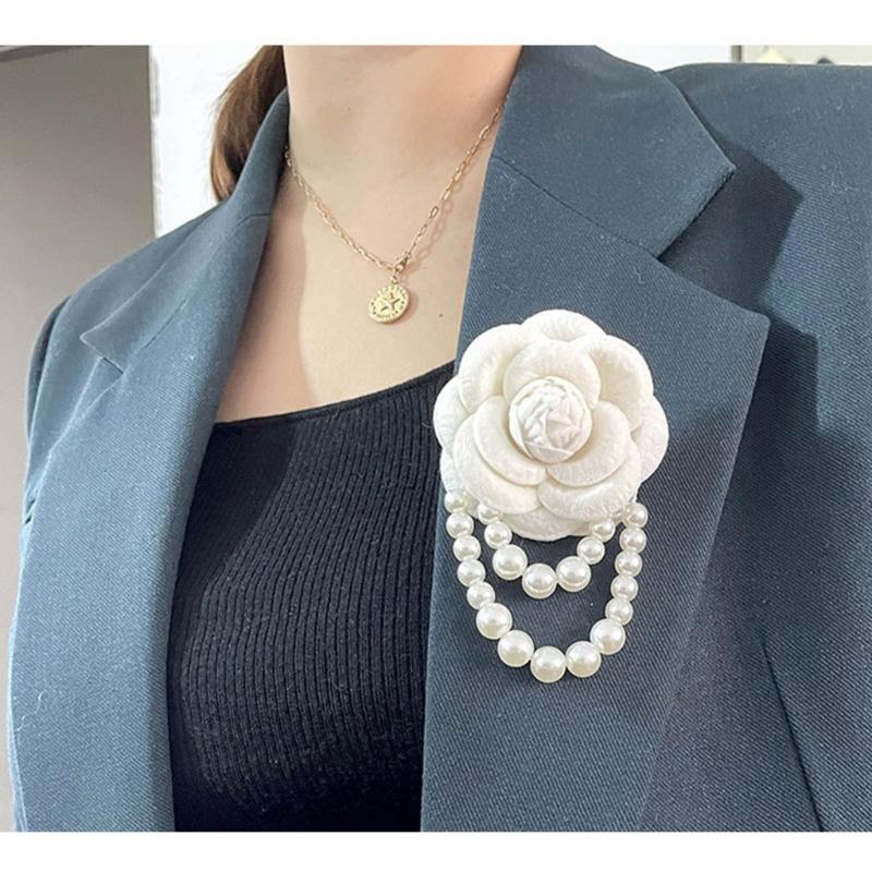Imitation Perle Hochzeit Handgelenksblume Corsage Armband Braut Brautjungfer Stoff Kamelie Brosche Anstecknadel Handblume Schnalle Anstecknadel