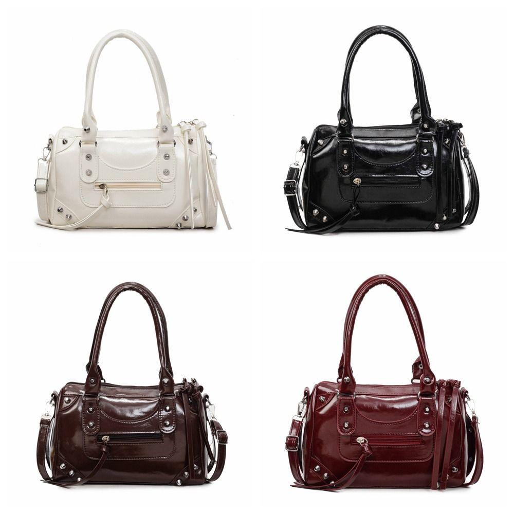 Punk Retro Underarm Bag Vintage Pillow Handbag Fashion Boston Bag  Travel