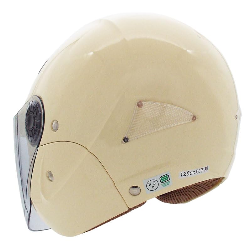 TNK Industries Speed Pit Free 51374 WL-303 Semi-Jet Helmet, Ivory, Ladies' (Under 57-58cm),
