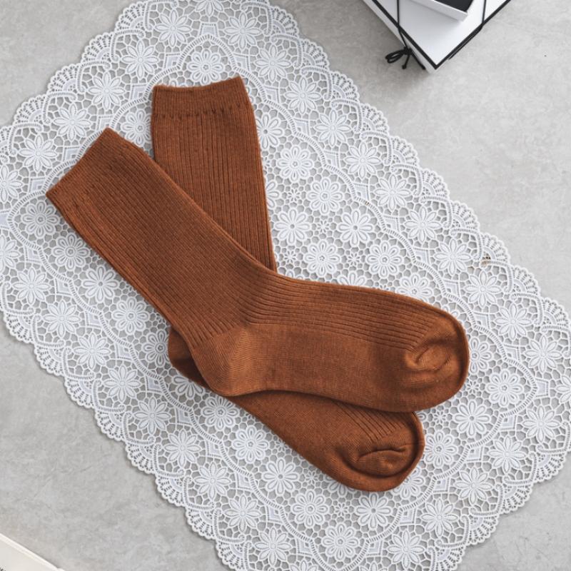 Monfoot Women S Ribbed Long Neck SockS Deep Orange