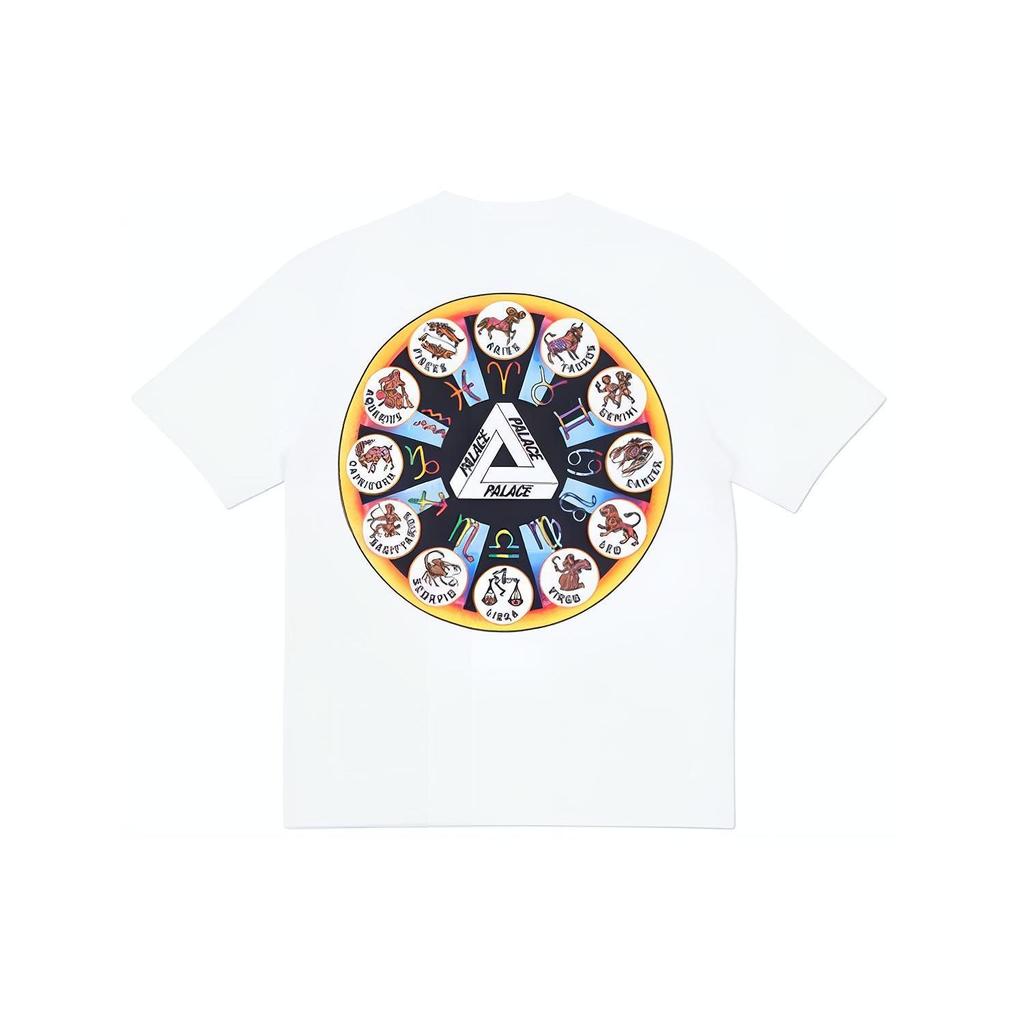 Palace Zodiac Print Short Sleeve T-Shirt Unisex Tops White P12TS038