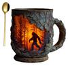Sasquatch Forest Fires Mug Outdoor Coffee Mug 3D Vintage Sasquatch Mug Camping Halloween Novelty Drinkware