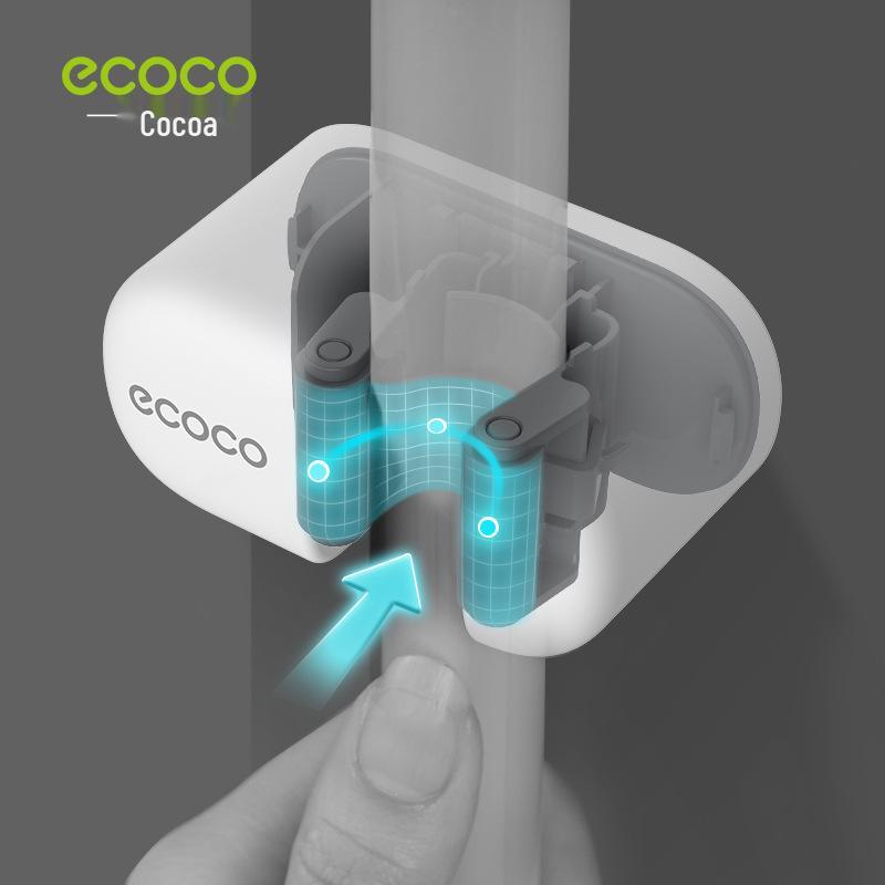 Punch-Free Wall-Mounted Mop and Broom Holder with Strong Adhesive Clips