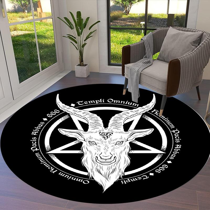 1pc Carpet Chair Mats Baphomet Symbol Occult Artwork Perfect for Decorating Chairs, Polyester Carpet, for Living Room.YDT637