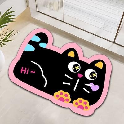 Cute Cartoon Bathroom Floor Mat Soft Diatom Mud Non-slip Absorbent Foot Mat Toilet Toilet Door Entry Mat