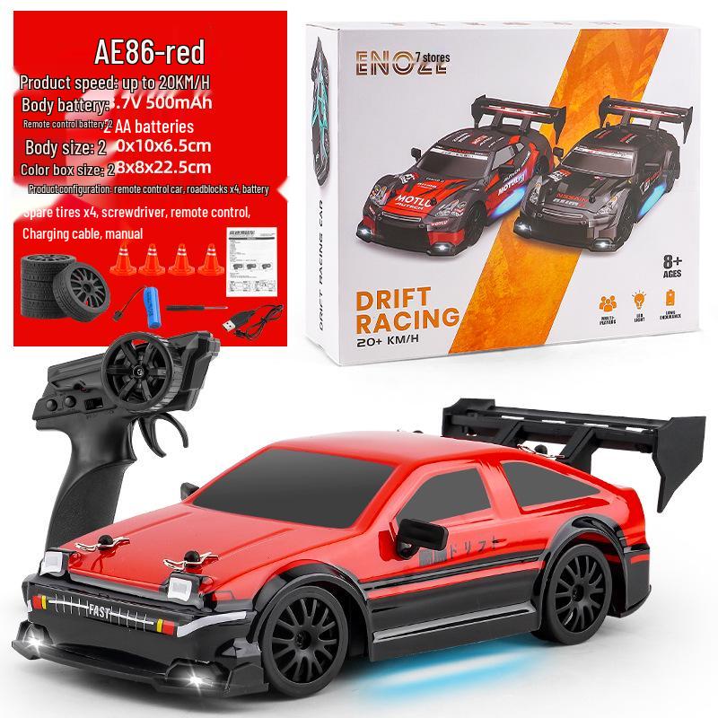 1:14 Scale RC High-Speed Drift GTR Sports Car - 4WD, Lights, Remote Controlled Racing Toy for Boys