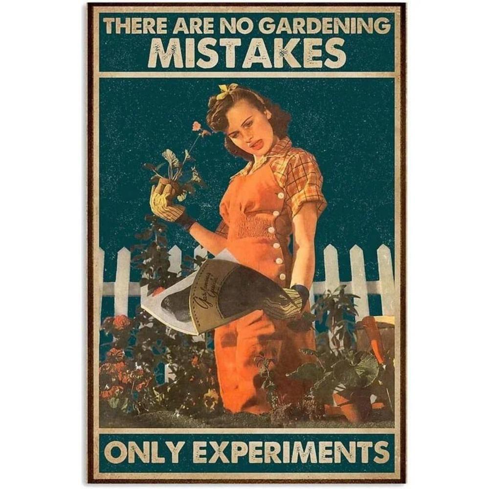 Gardening Because Murder Is Wrong Vintage Metal Tin Signs Wall Decor for Home Garden Bars Cafe Clubs Retro Posters Plaque