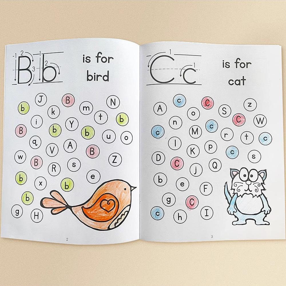 Alphabet Dab Workbook Find and Coloring Letters Exercise Book Kindergarten Teaching Aids English Beginner Test Book A4 Size
