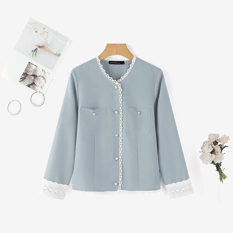 ZANZEA Lässige Bluse mit Rundhalsausschnitt und langen Ärmeln für Damen