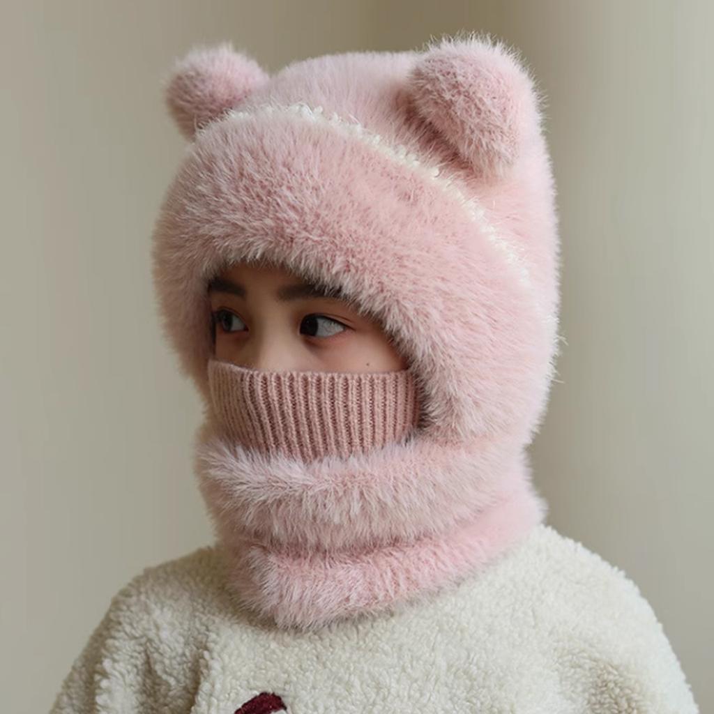 Sciarpa in Peluche per Bambini Cappello Pullover Cappello Caldo Invernale Protezione per le Orecchie 2-10 Anni Bambini Berretto Monopezzo Sciarpa di Velluto per Bebè Copricapo