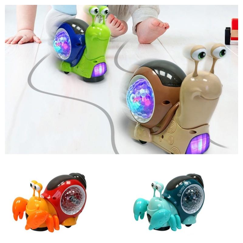 Elektrisches Schneckenspielzeug mit 3D-Lichtprojektion und Musik, perfekt für die Eltern-Kind-Interaktion