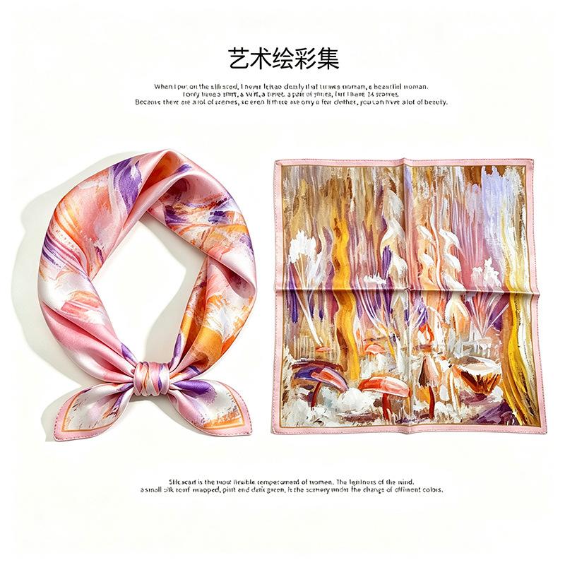 [111 mulberry silk] Korean version of classic cashew nut flower bag headscarf, small square scarf, shirt, suit, thin silk silk scarf