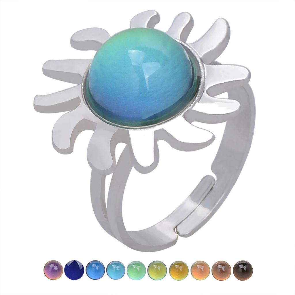 Temperature Sensitive Color Changing Opening Adjustable Ring