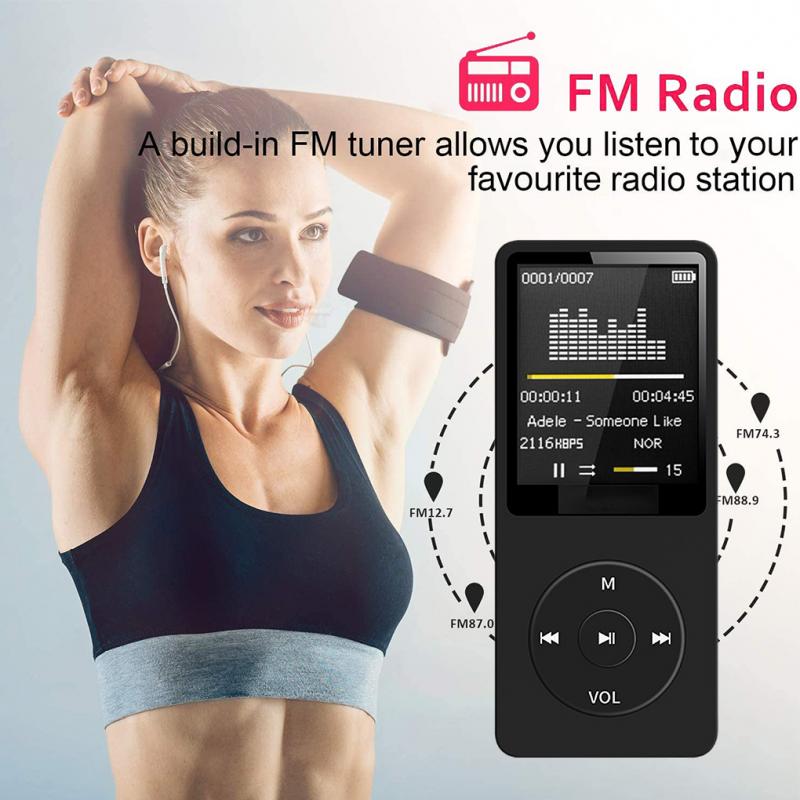 MP3 Player USB Record 1.8inch Screen Media Lossless Portable Sports Music Player