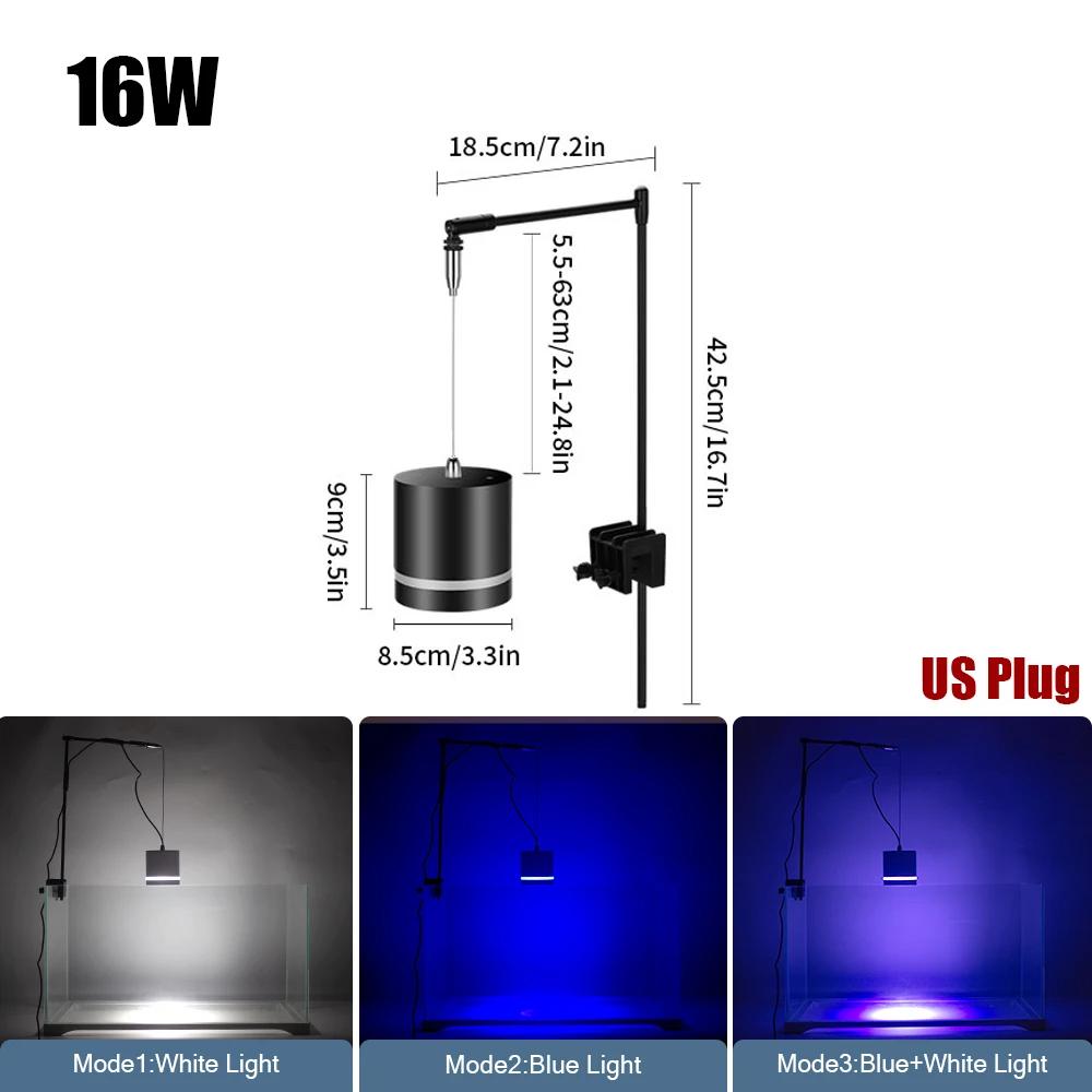 

Dimmable LED Lamp Clip for Plant Grow Aquatic Algae Tank 3 Channels Lighting Fish Tank Hanging Stand Safely Fixture 16W