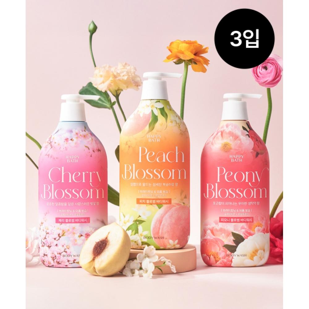 Happybath Pink Blossom Body Wash 900g 3 Pack 01 Peony Blossom 3 pack