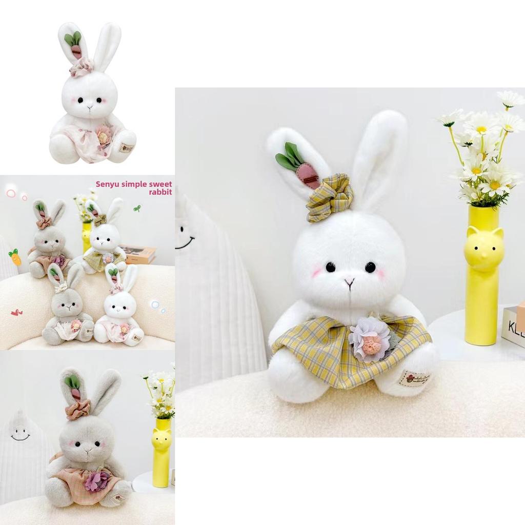 Bunny Plush Toy With Pink Dress Soft Rabbit Stuffed Animal For Kids Gift