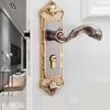 European Style Bedroom Interior Door Lock Easy Install Universal Door Handle Lock Set Vintage with 3pcs Keys Interior Door Knobs