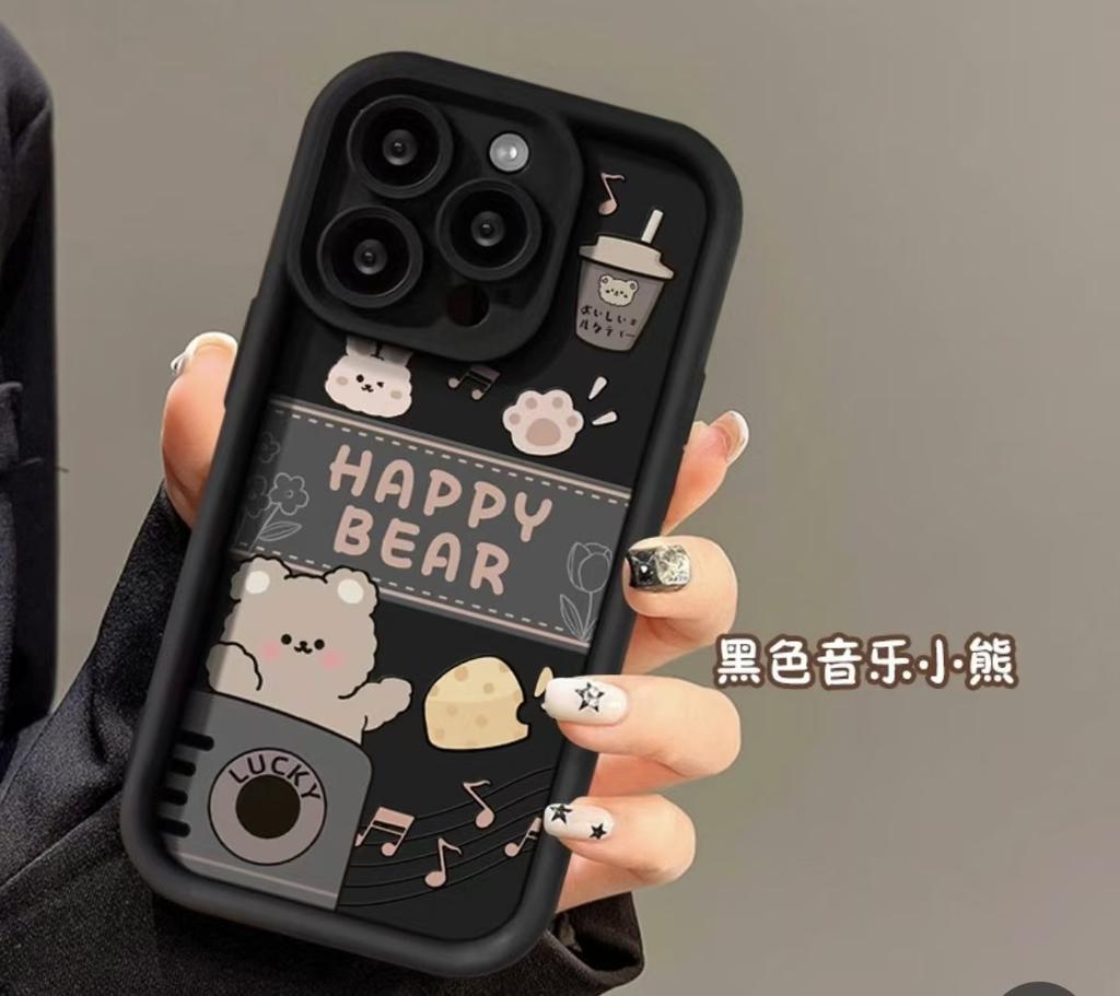 Music Bear Applies To Iphone16promax Mobile Phone Case Apple 15 Anti-drop 14 Japanese and Korean 13 Cute 12 New Models