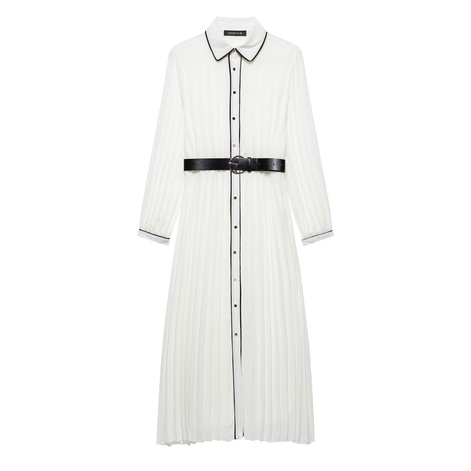 

TAOP&ZA Женское летнее платье с отложным воротником и поясом L