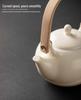 Ceramic Cream Style Teapot and Kung Fu Tea Set with Handle - Perfect for Hotels, B&Bs, Business Gifts, Custom Logo Available