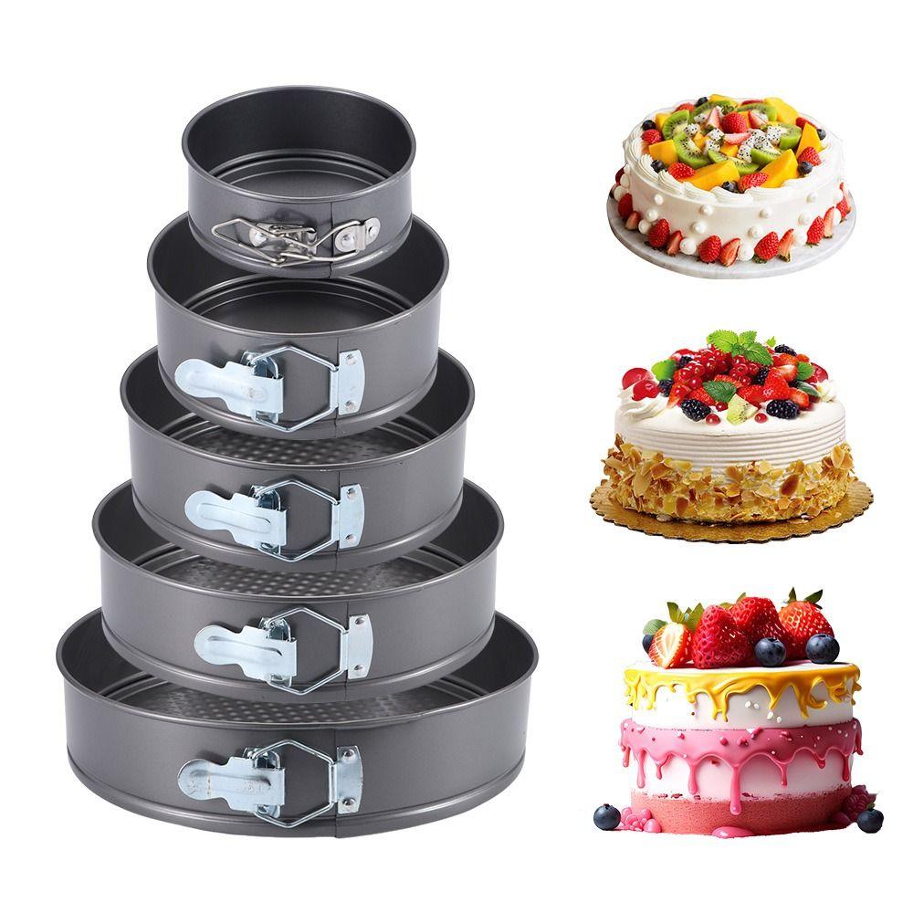 1Pcs 12/16/20/24/28cm Springform Cake Pan Carbon Steel Non Stick Cake Baking Pans with Removable Bottom Mold for Home Bakery