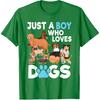 Just A Boy Who Loves Dogs Funny Dog Lover Boys Kids T-Shirt