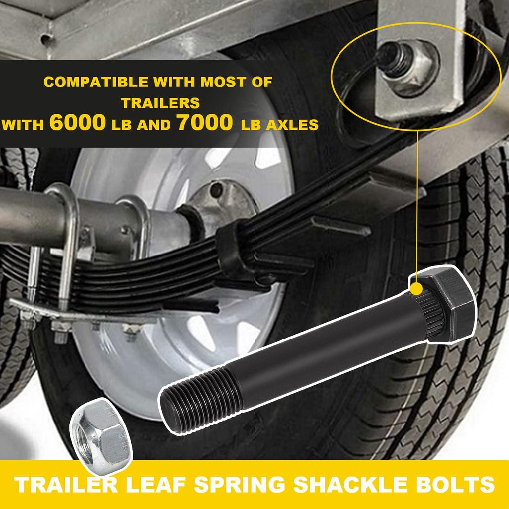 9/16" -18 X 3-1/2" Long With Nuts Trailer Leaf Spring Shackle Bolts 4-Pack 23011/23012