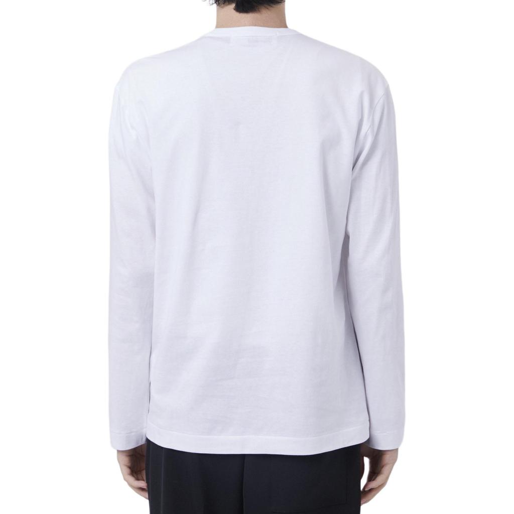 Tricou cu mânecă lungă Comme Des Garcons Play cu inimă neagră brodată AX-T120-051-WHITE