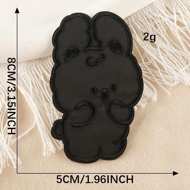 Samolepicí kreslená zvířátka černá vyšívaná nášivka na bundy