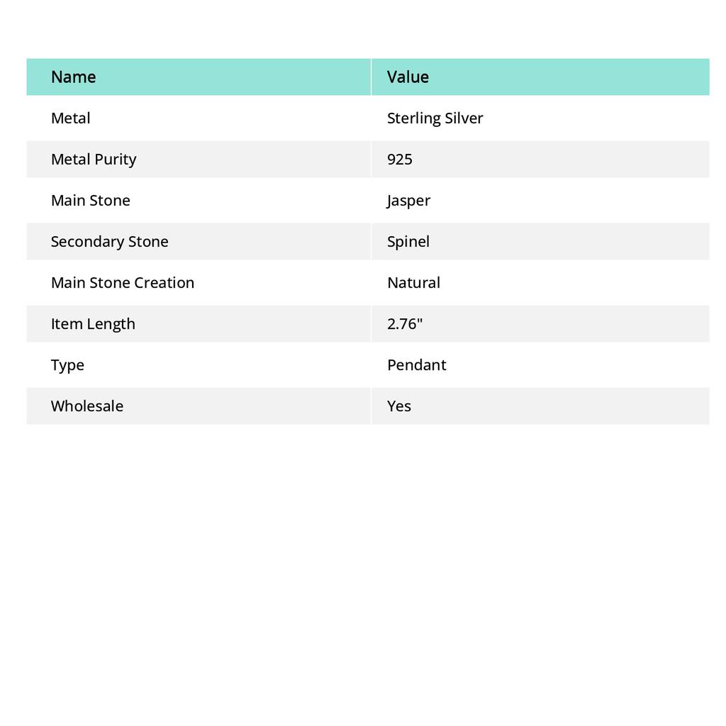 Natural Gogunjula, Spinel Gemstone 925 Sterling Silver Pendant 2.76" k5F77