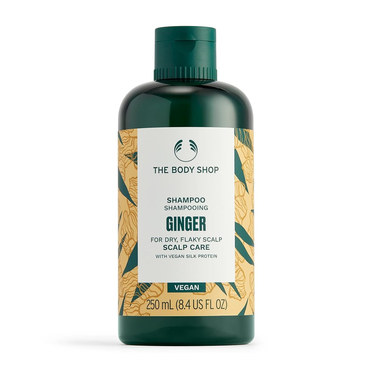 The Body Shop Имбирный шампунь против перхоти 250 мл Для контроля над перхотью Успокаивающий уход за кожей головы Чистые свежие волосы со здоровым видом