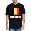 Lustiges T-Shirt Kurzarm Vintage T-Shirt Belgische Flagge Aufgedruckt Auf Hemd Mode Übergrößen T-Shirt Stilvolles Mode T-Shirt Marke