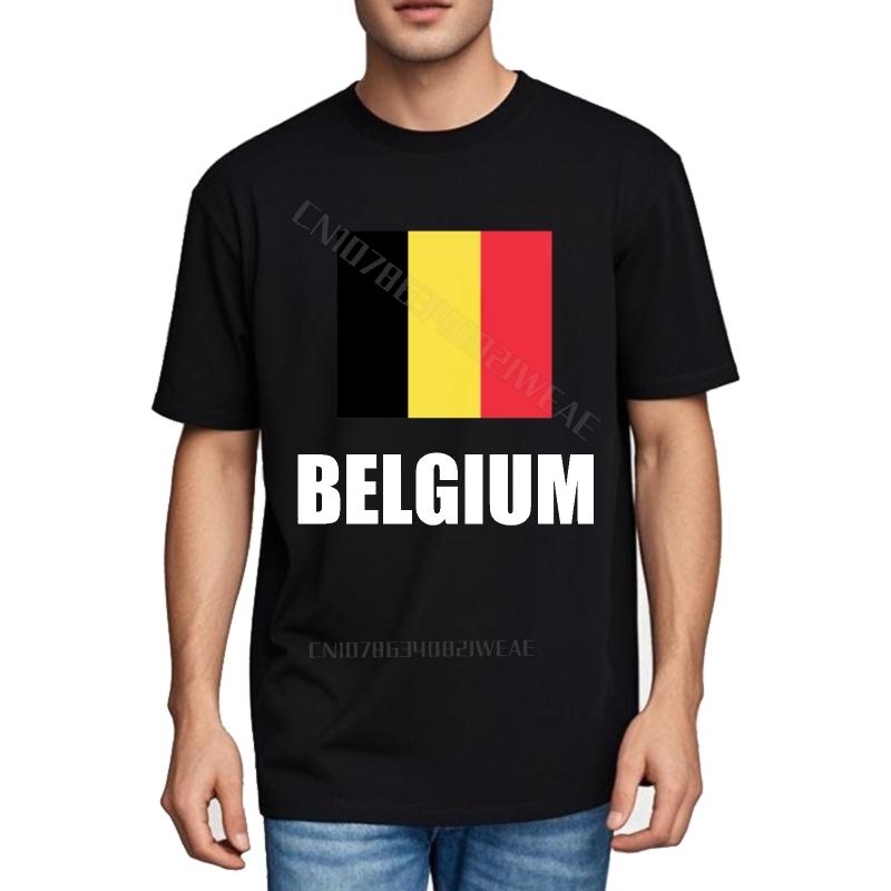Lustiges T-Shirt Kurzarm Vintage T-Shirt Belgische Flagge Aufgedruckt Auf Hemd Mode Übergrößen T-Shirt Stilvolles Mode T-Shirt Marke