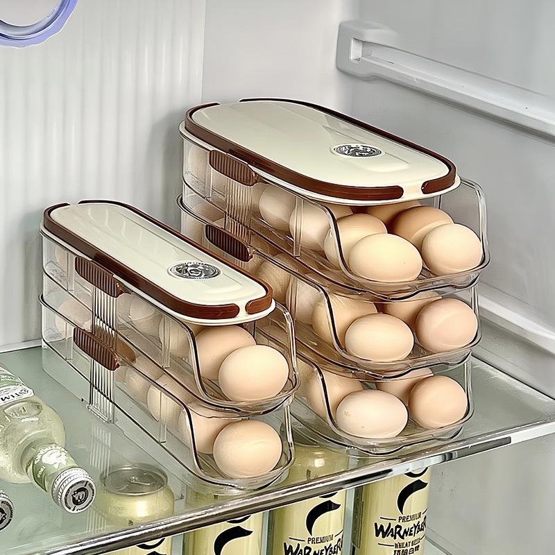 Refrigerator Slide-Out Egg Rack: Space-Saving Drawer for Easy Egg Storage