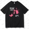 Nové Letní Růžová Rosie APT Bruno Mars Bavlna Dámské Tričko Kulatý Výstřih Krátký Rukáv Košile Dárek pro Fanoušky Módní Oversized Unisex Top