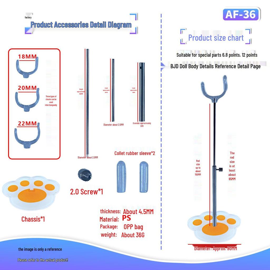 Adjustable Cute Cat Paw Doll Stand for BJD Dolls