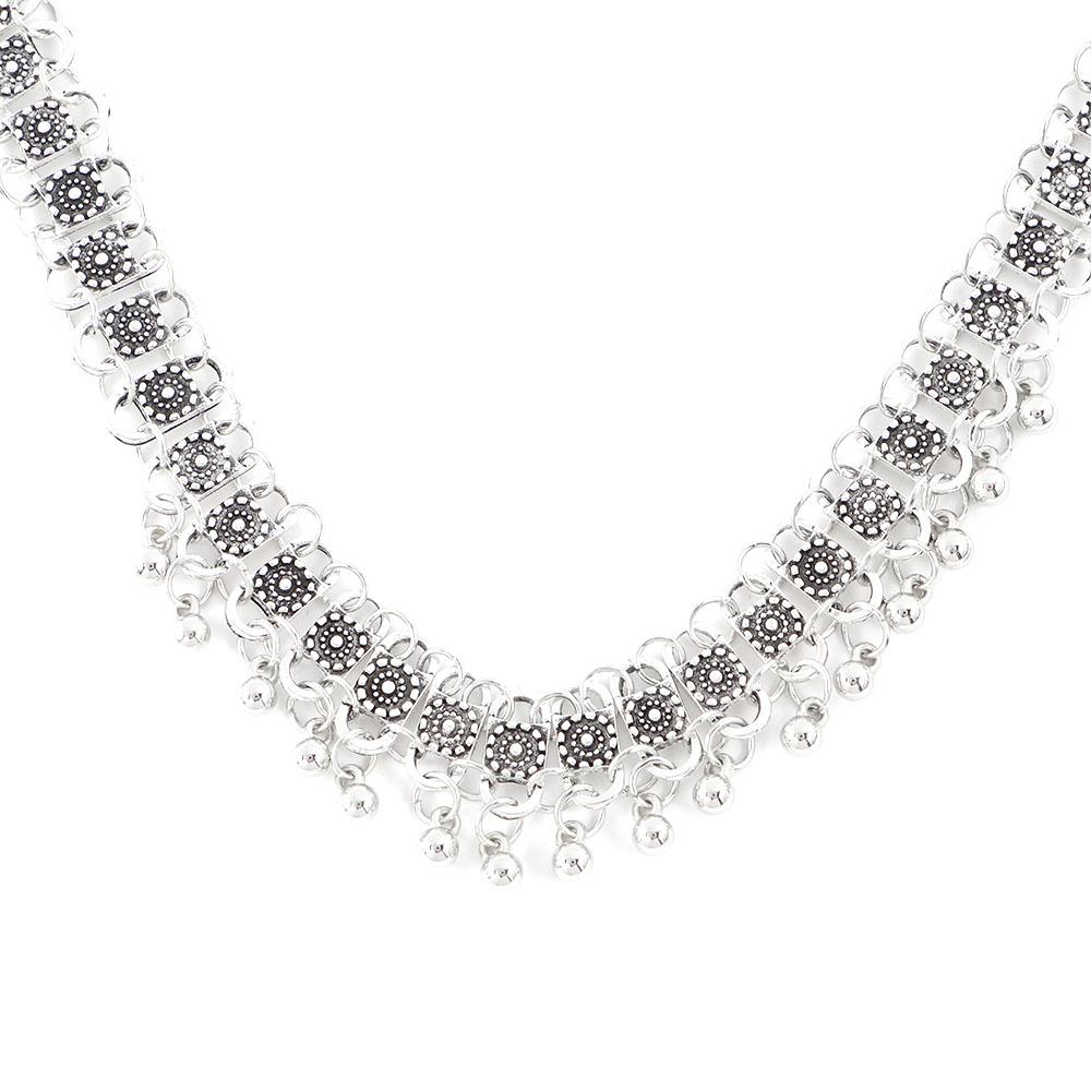 Hippy Chic Punk Statement Bib Women Charm Zinc Zinc Alloy Choker Jewelry Pendant Necklace Chain