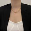 European and American Wind Titanium Steel Sparkling Necklace Women Inlaid with Zirconium 26 English Letters Pendant Collarbone Chain Girls High Sense