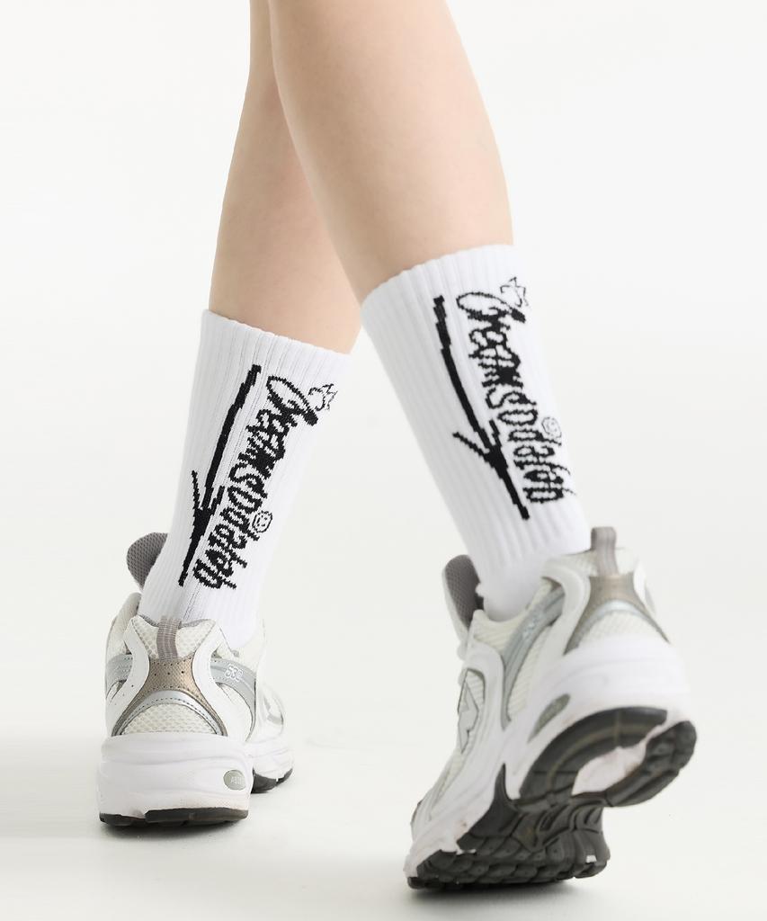 CREAM SODA LAB Cream Soda Lettering Socks White