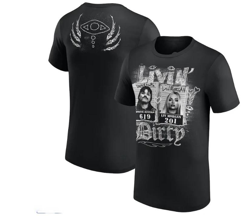 Black Dominik Mysterio  Liv Morgan Livin  Dirty T-shirt size S-5XL XXXXL