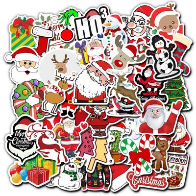 50 Christmas Stickers for Laptops, Notebooks, Water Bottles, Windows, and Desktops