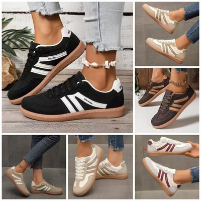 New Flat Lightweight Sports Shoes and Retro Lace-up Casual Shoes From De Xun Shoes for Women